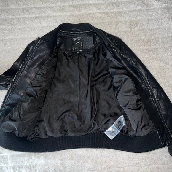 GUESS Faux Leather Quilted Bomber Jacket - Picture 5 of 12